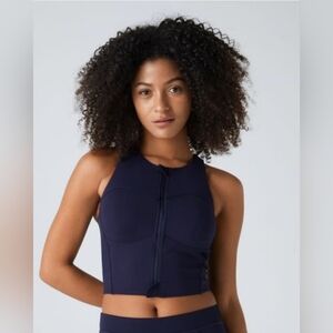 Halara Speedwave Zipper Racerback Cut Out Quick Dry Crop Top